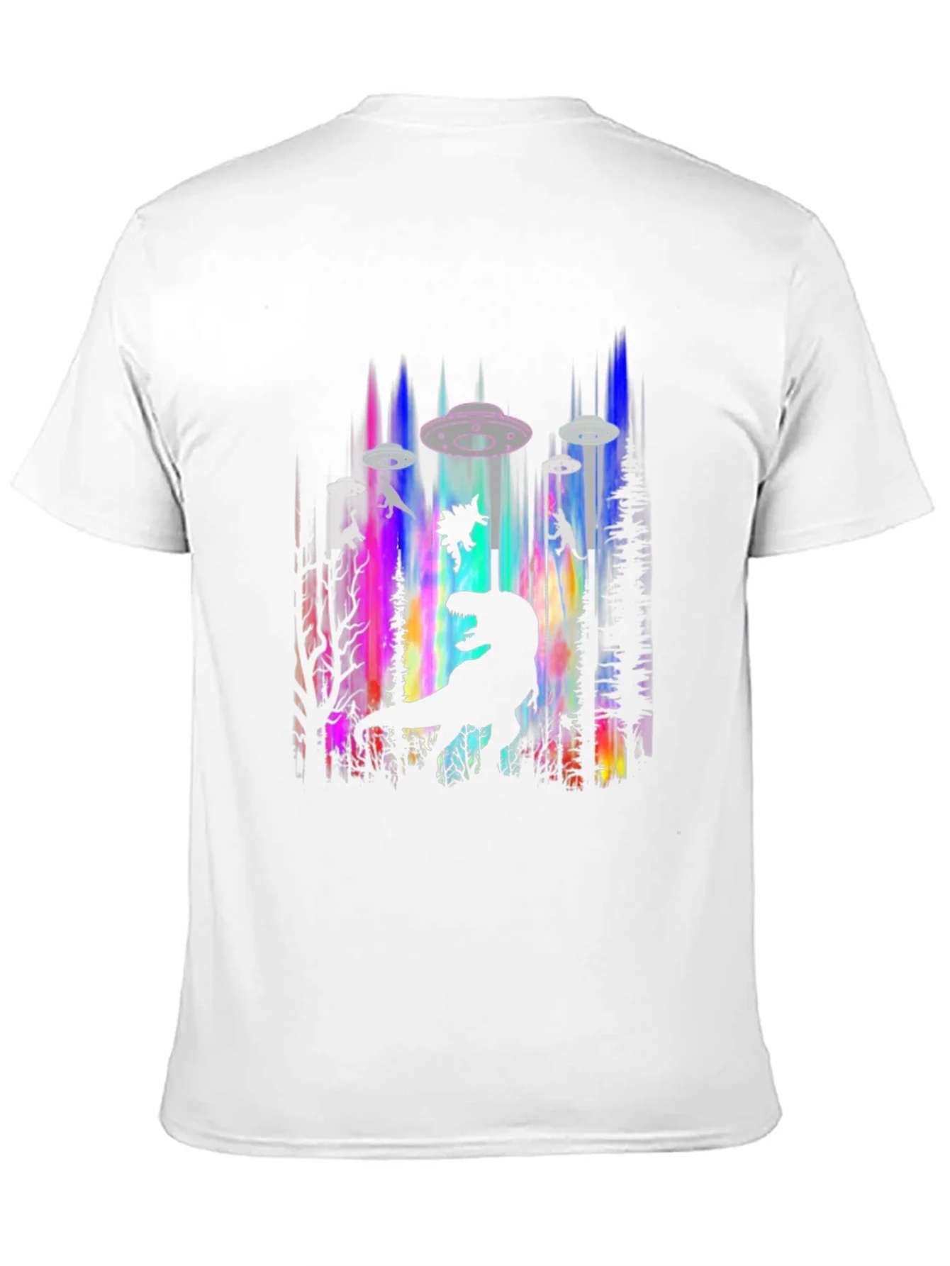 Dinosaur Alien Abduction Graphic Tee