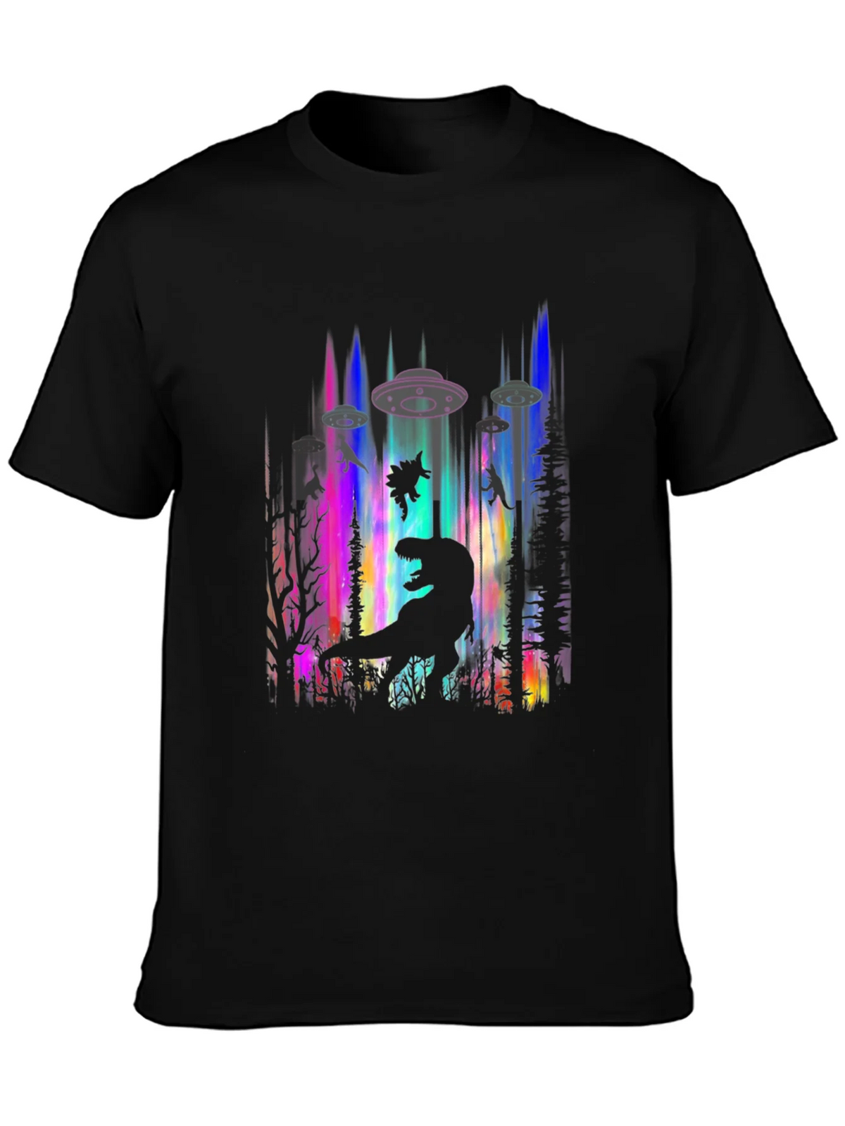 Dinosaur Alien Abduction Graphic Tee