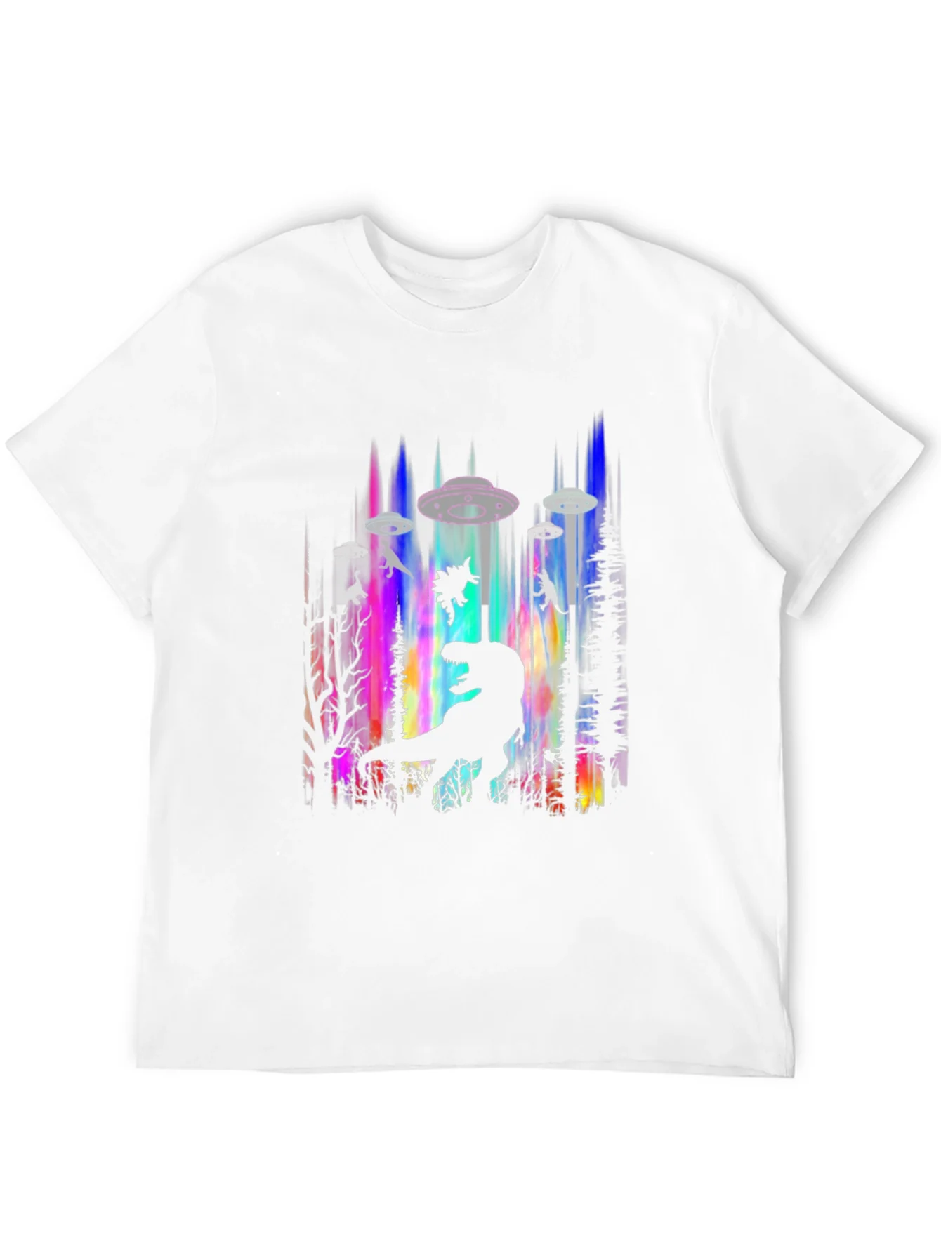 Dinosaur Alien Abduction Graphic Tee