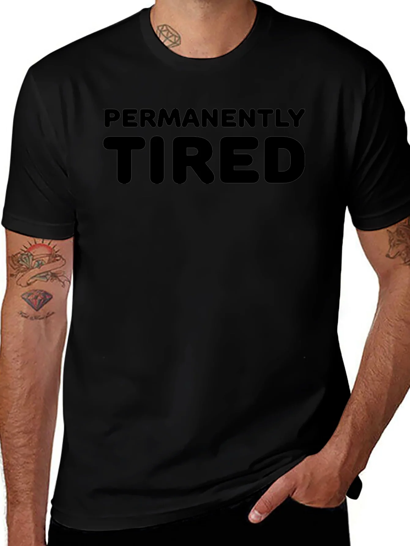 Permanently Tired Graphic Tee - Black T-Shirt