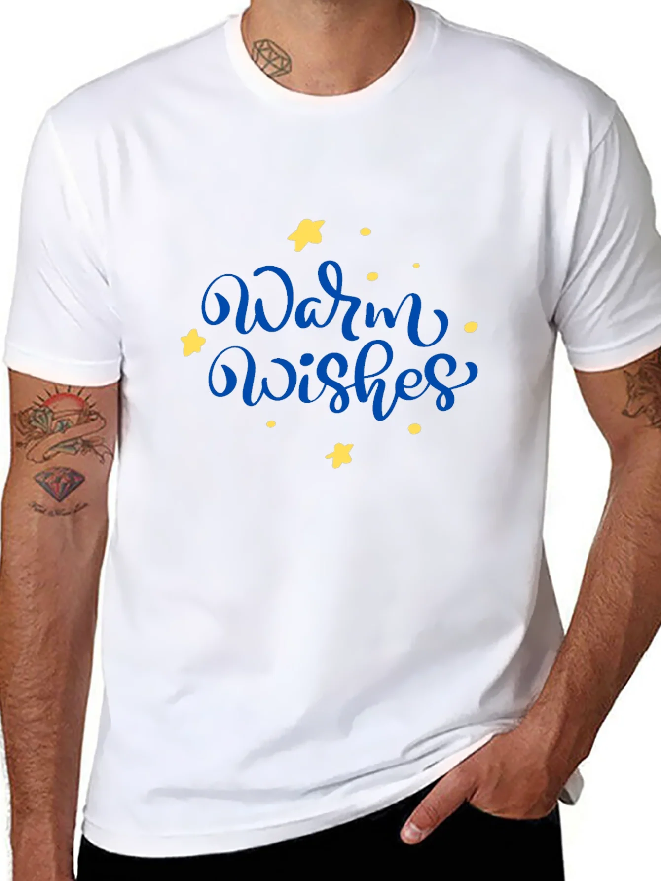 Warm Wishes Graphic Tee - Black Casual T-Shirt