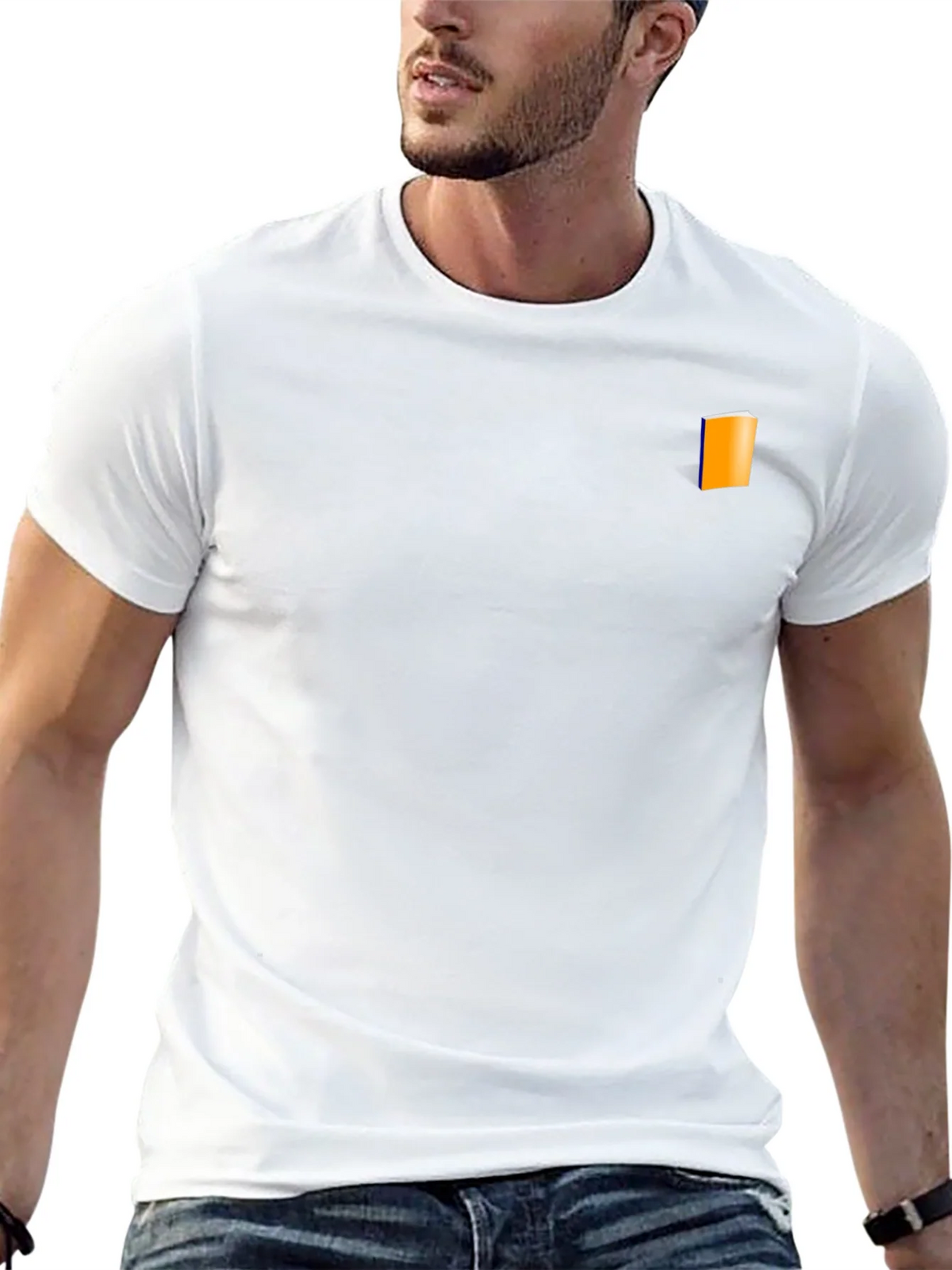 Mens Black T-Shirt with Book Graphic