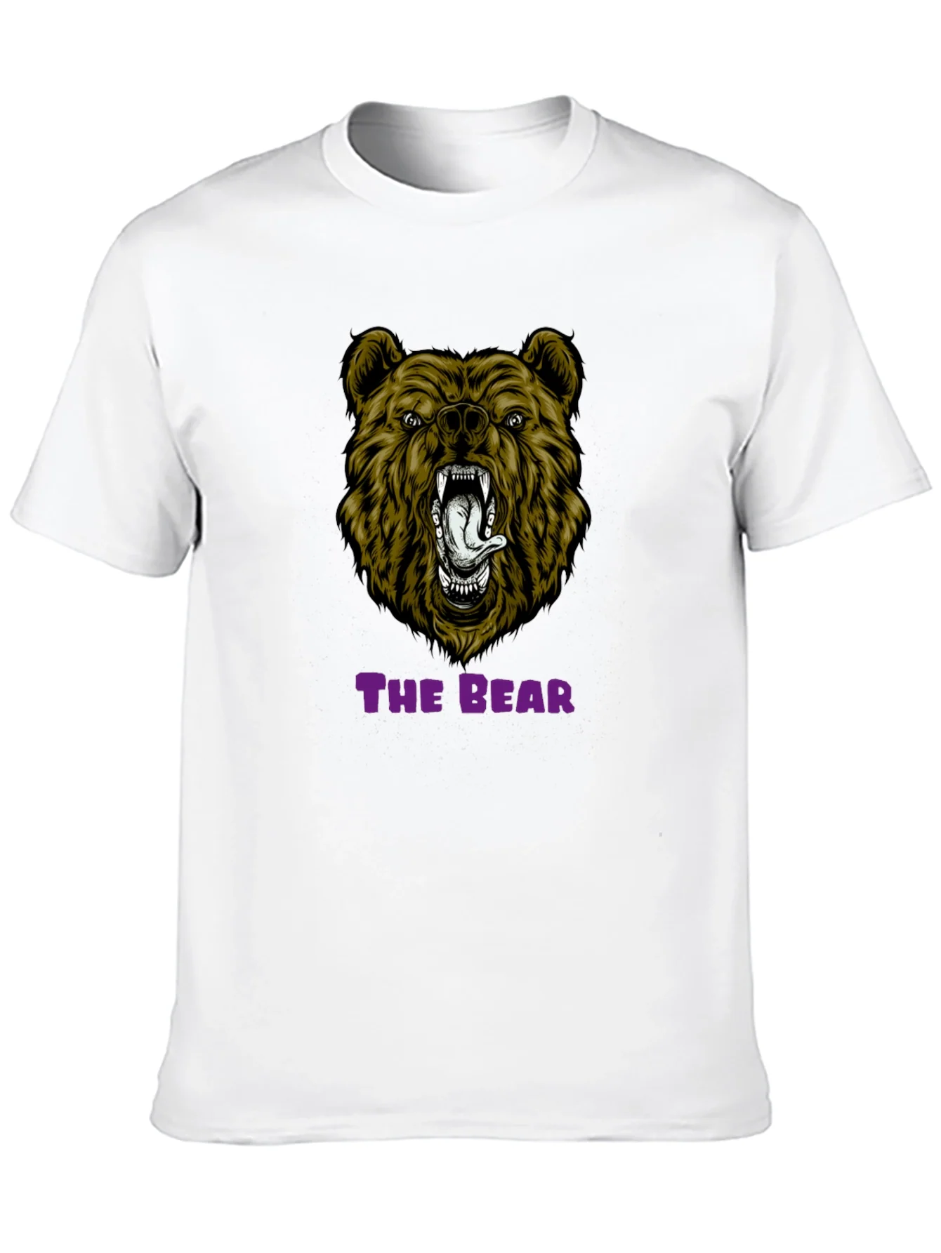 Bear Graphic Print T-Shirt - Mens Black Tee