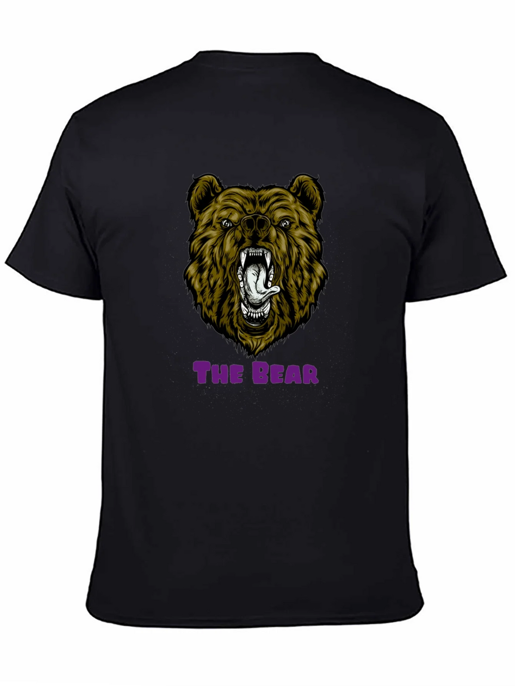 Bear Graphic Print T-Shirt - Mens Black Tee
