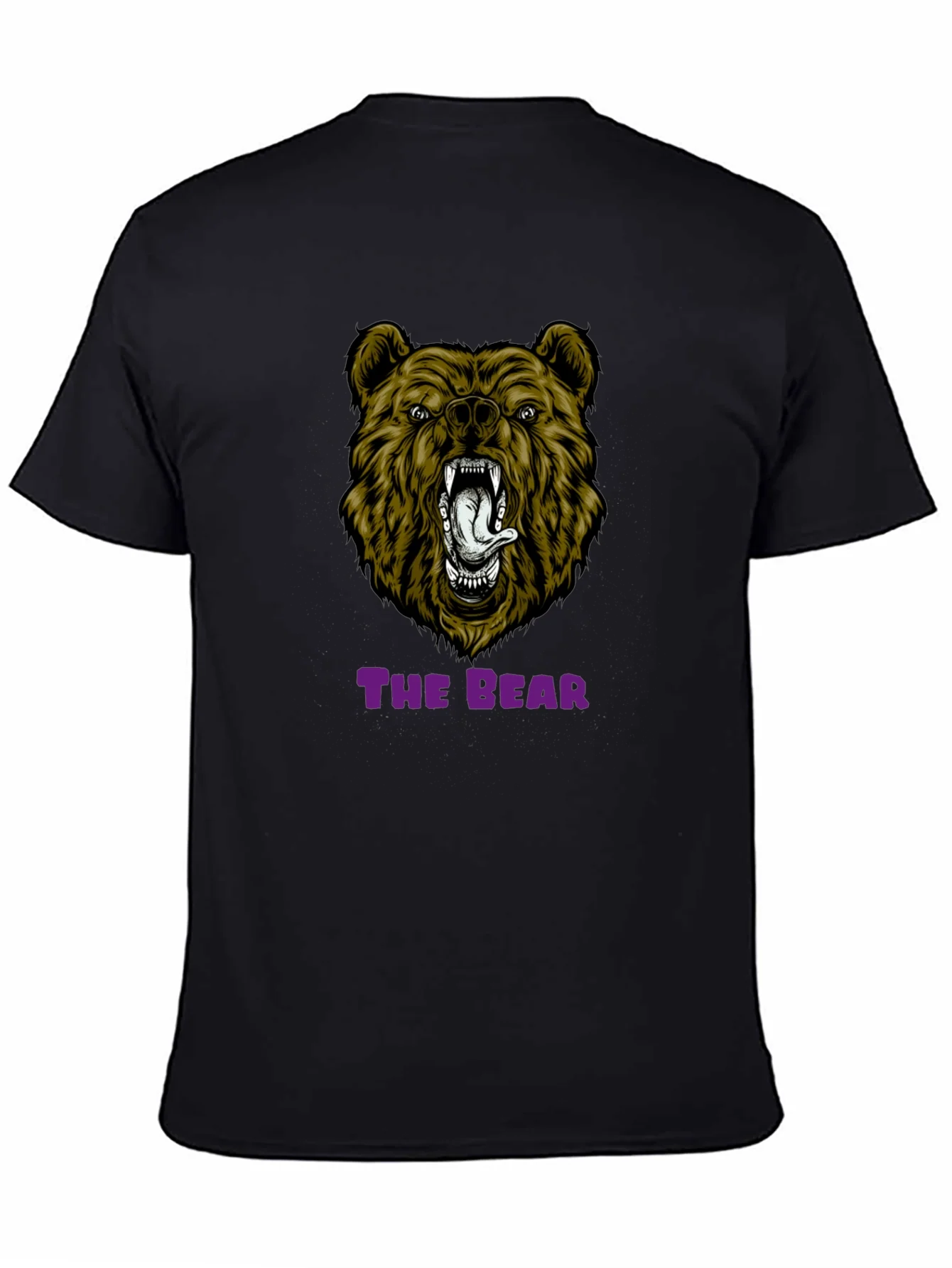 Bear Graphic Print T-Shirt - Mens Black Tee