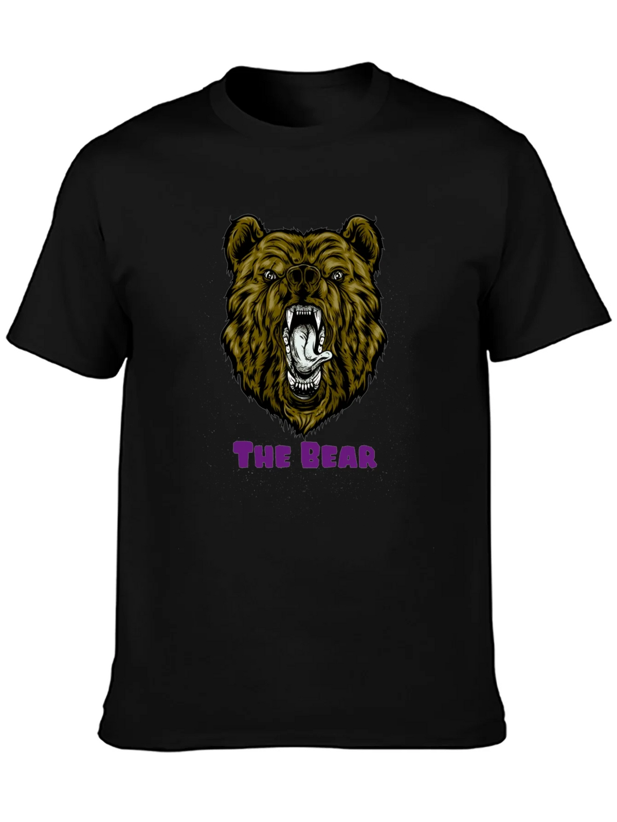 Bear Graphic Print T-Shirt - Mens Black Tee