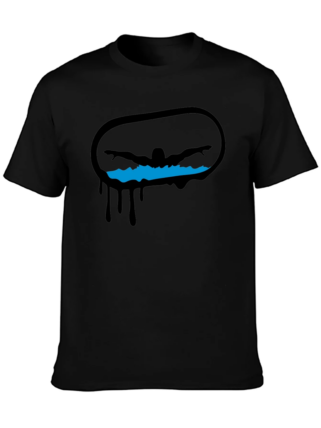 Swimmer Graphic Black T-Shirt