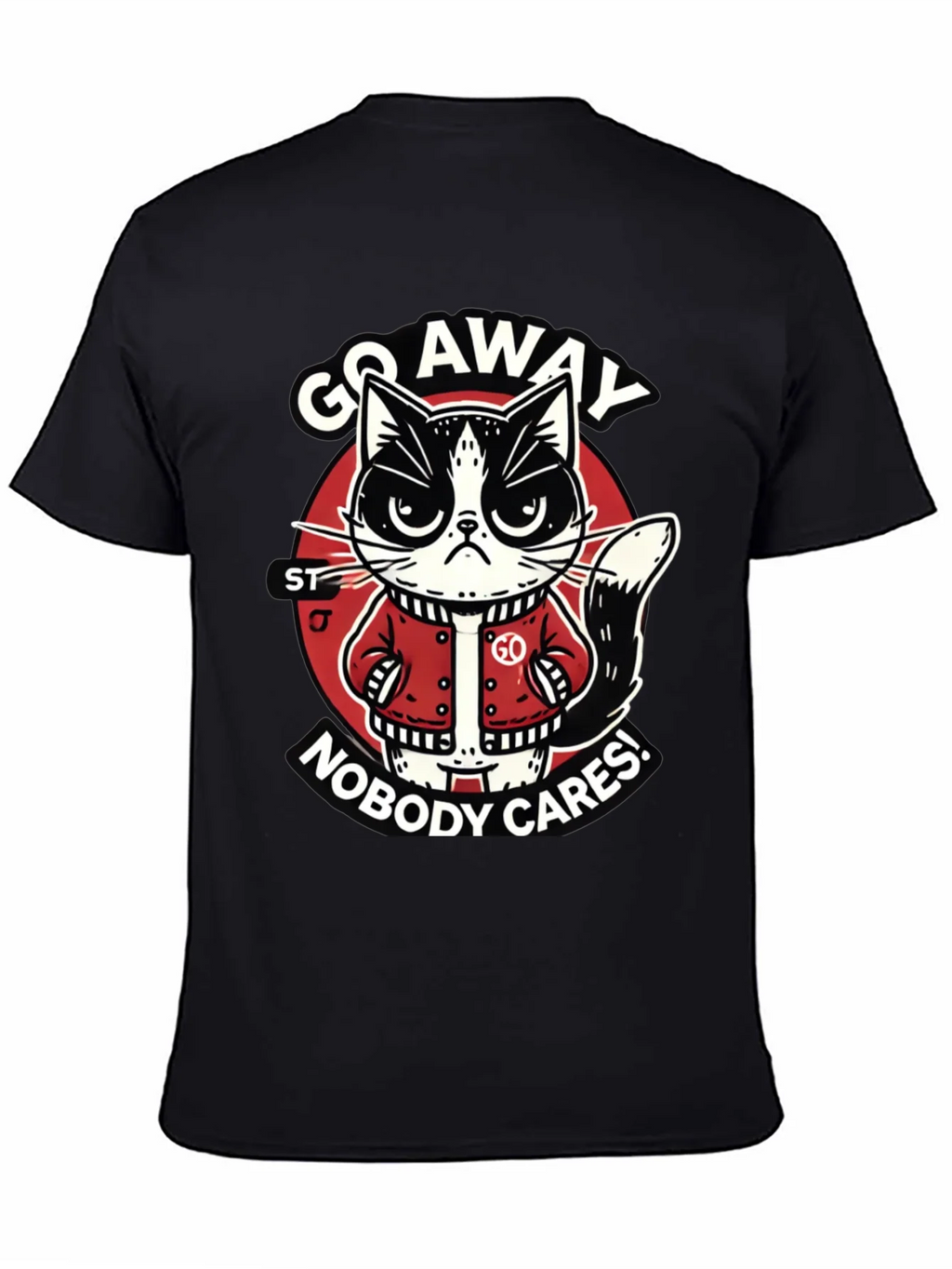 Go Away Cat T-Shirt Funny Graphic Tee