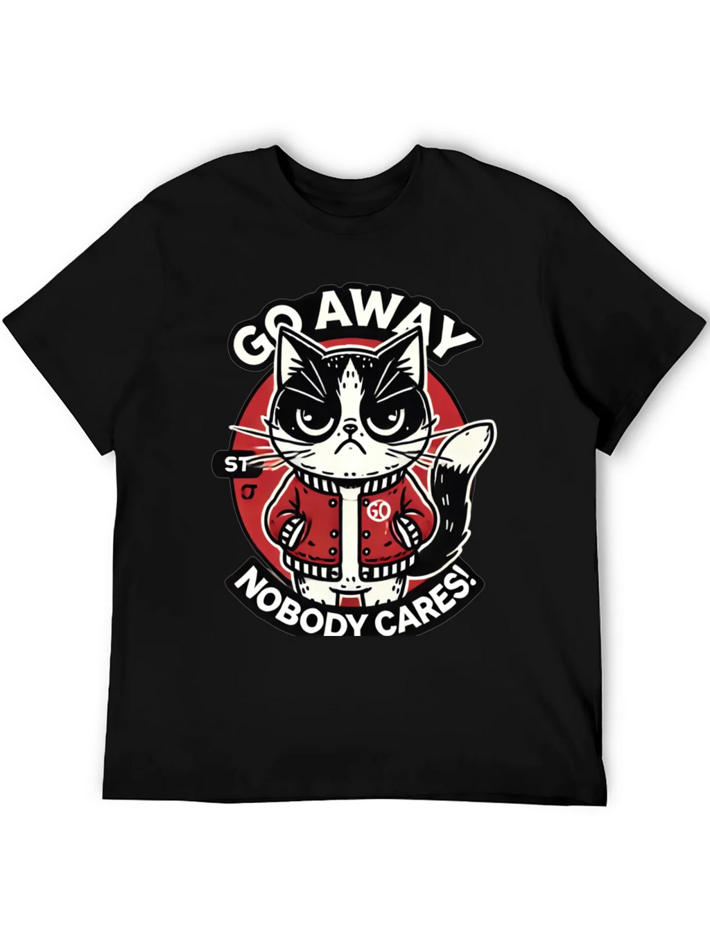 Go Away Cat T-Shirt Funny Graphic Tee