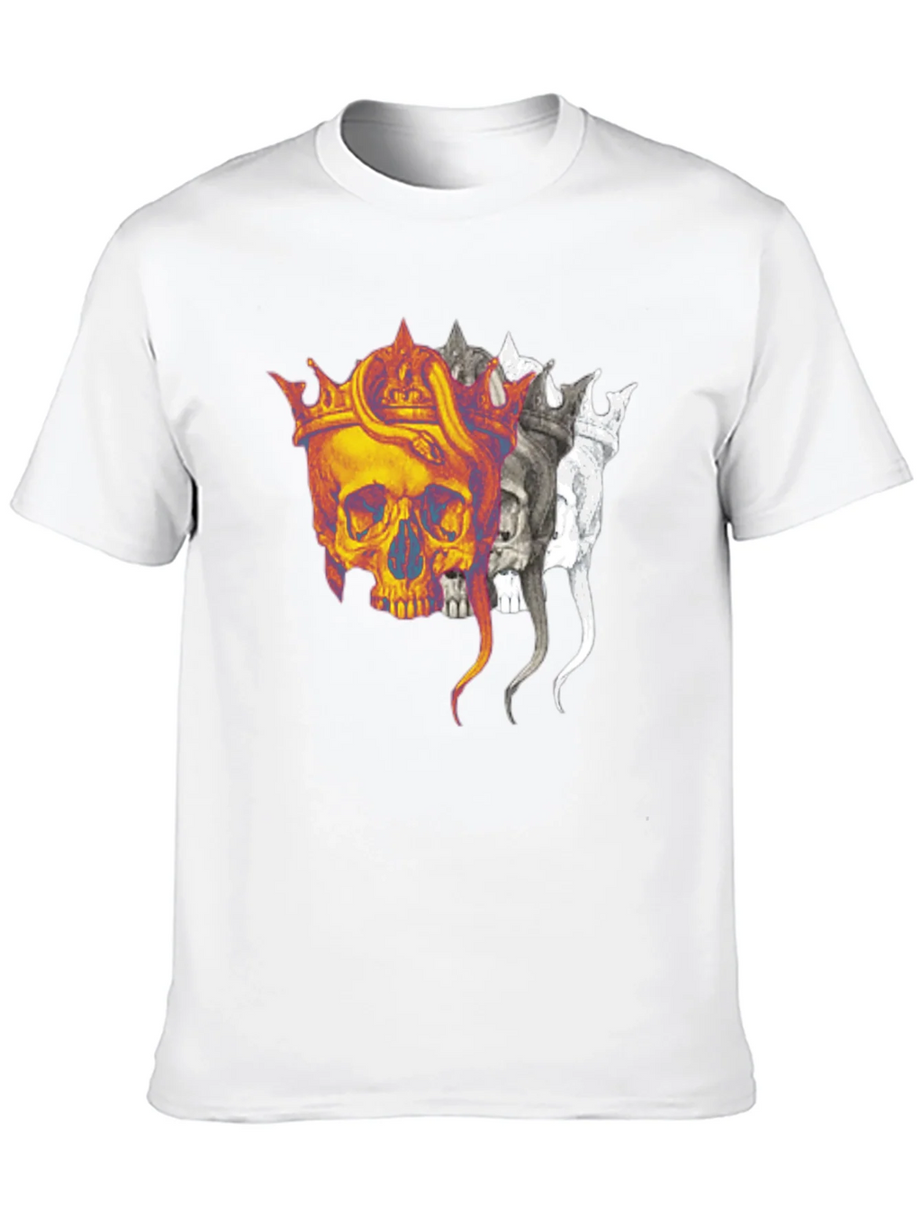 Skull Crown Graphic Print Black T-Shirt