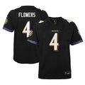B.Ravens #4 Zay Flowers Player Fashion Black Game Football Jerseys