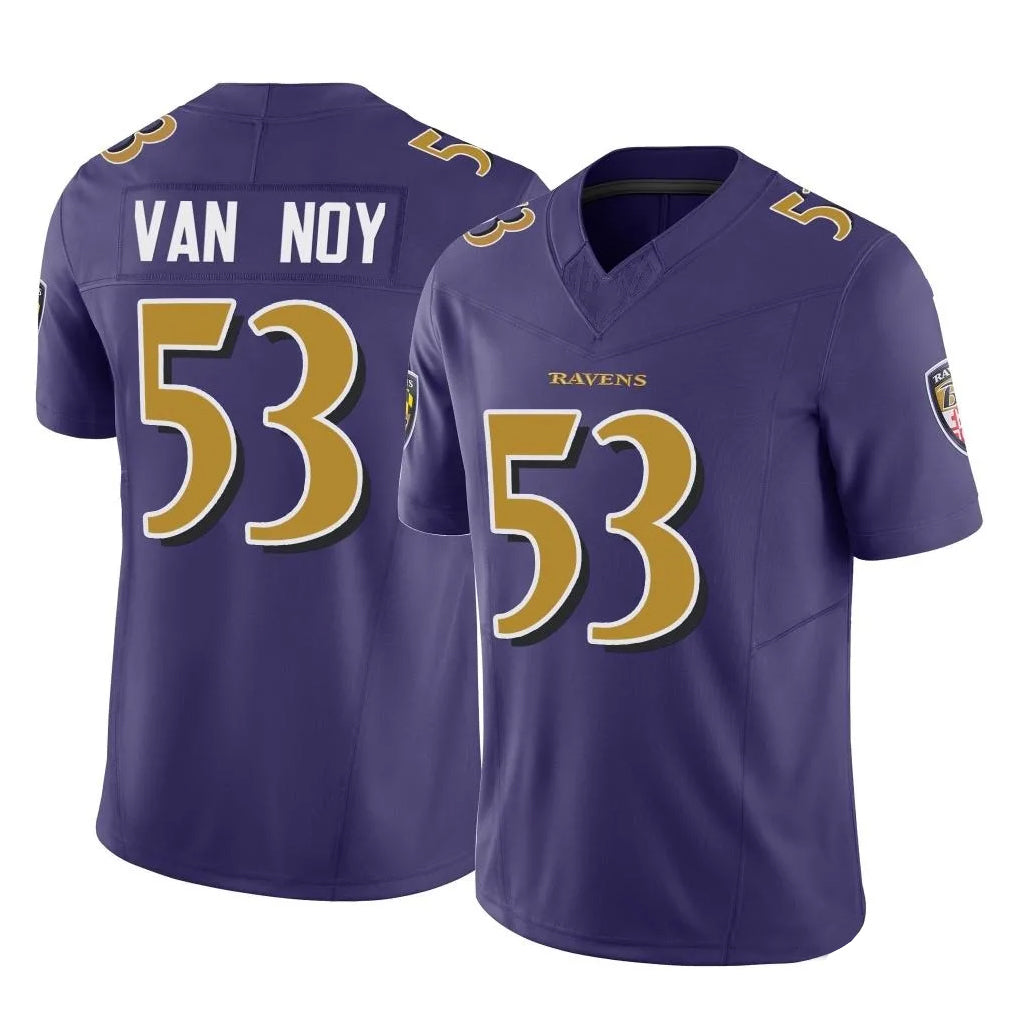 B.Ravens #53 Kyle Van Noy Player Purple Vapor F.U.S.E. Limited Football Jerseys