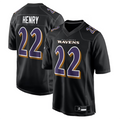 B.Ravens #22 Derrick Henry Carbon Black Fashion Jersey Player Game Football Jerseys