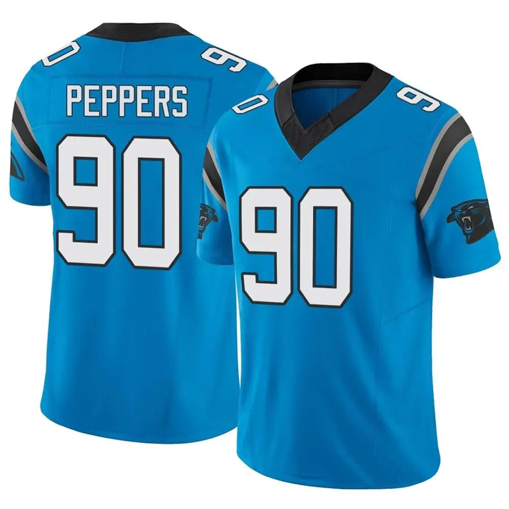 C.Panthers #90 Julius Peppers Player Blue Limited Vapor F.U.S.E.  Football Jerseys
