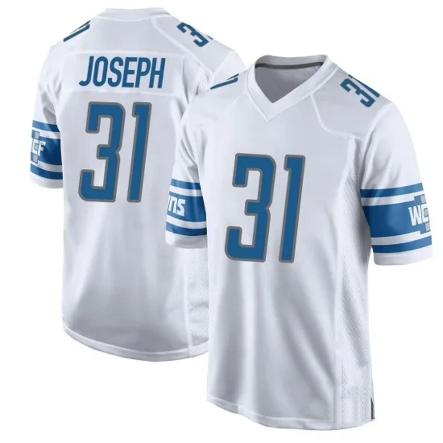 D.Lions #31 Kerby Joseph Player White Replica Game Football Jerseys