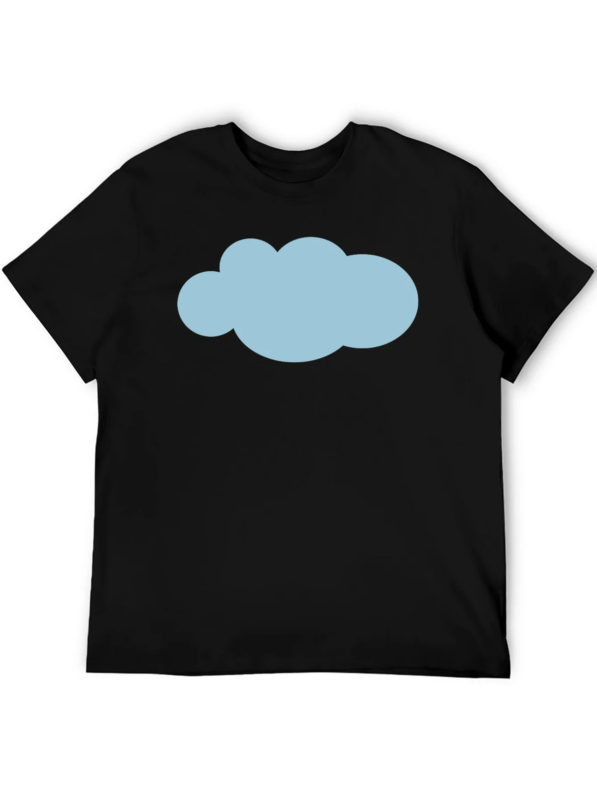 Mens Black T-Shirt with Blue Cloud Graphic