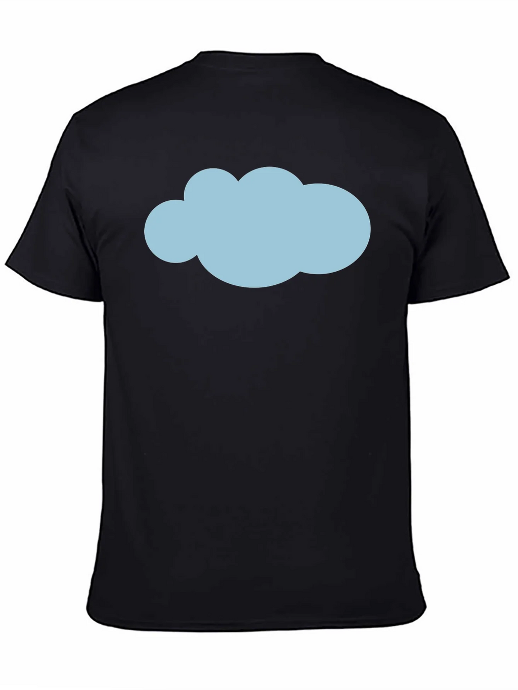 Mens Black T-Shirt with Blue Cloud Graphic