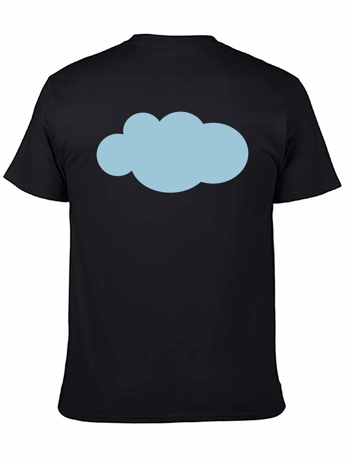 Mens Black T-Shirt with Blue Cloud Graphic