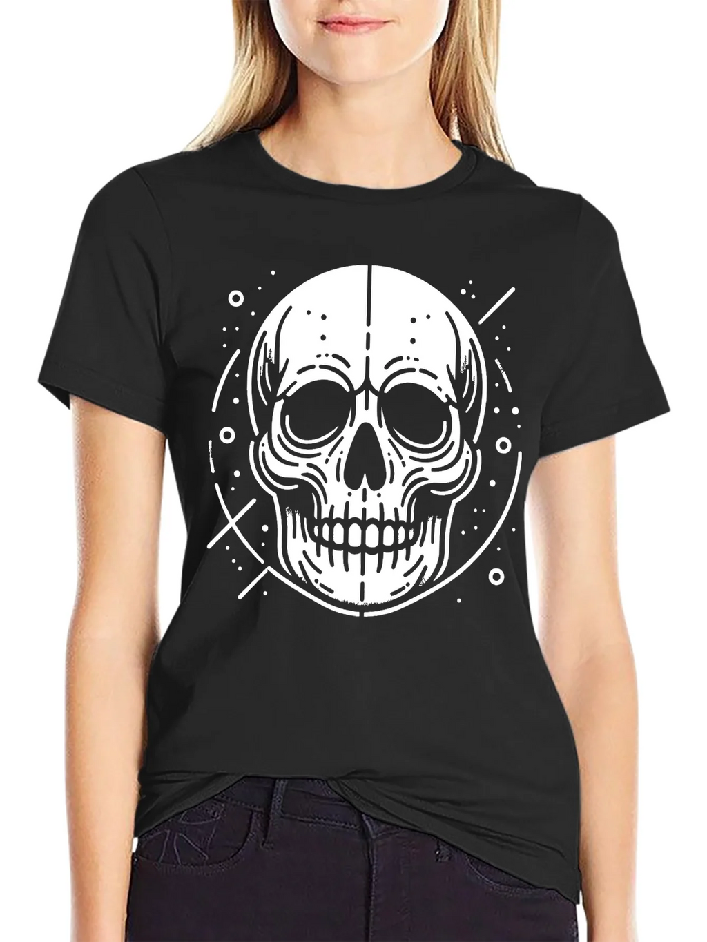 Skull Graphic Print T-Shirt - Modern Style