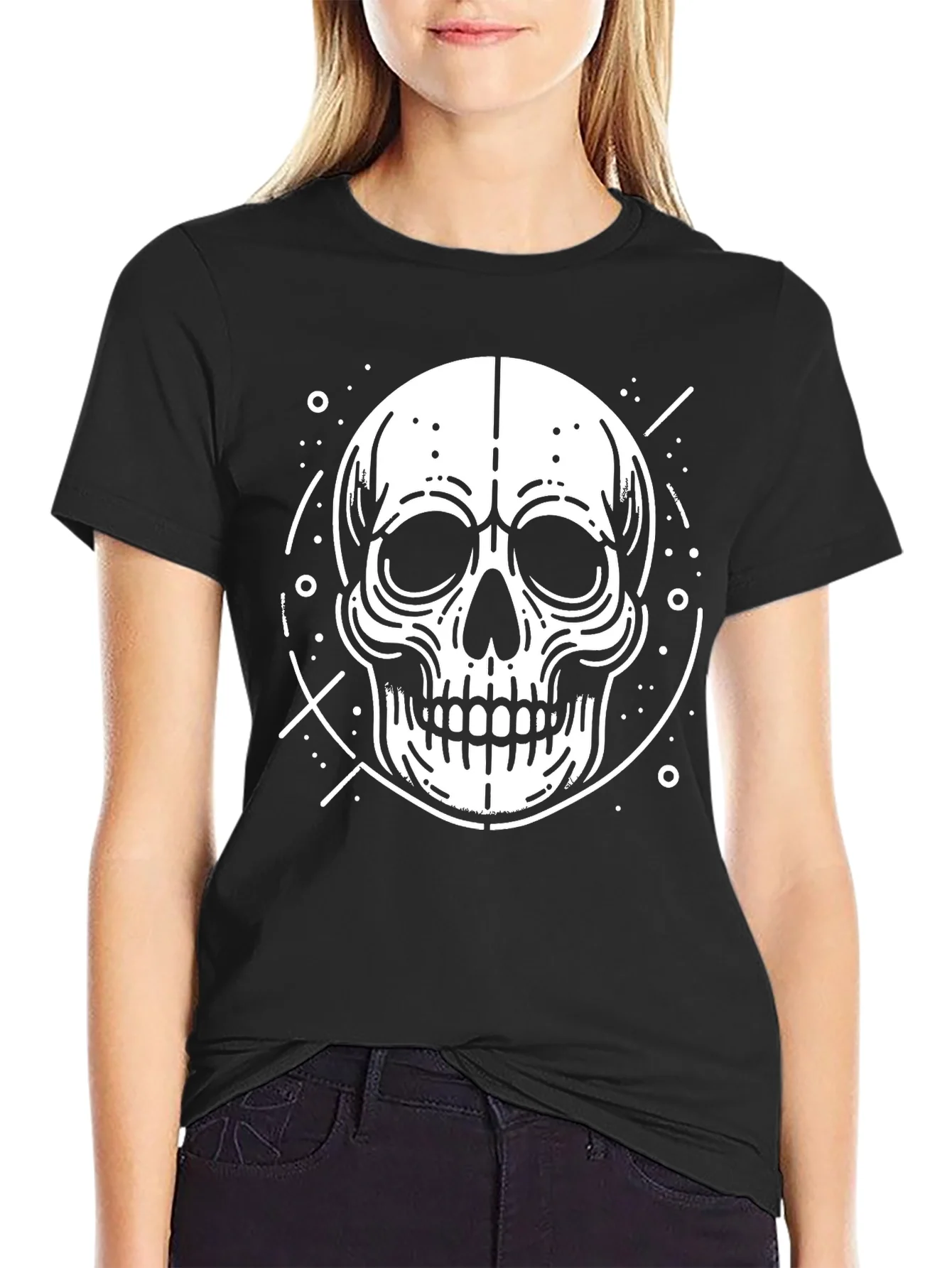 Skull Graphic Print T-Shirt - Modern Style