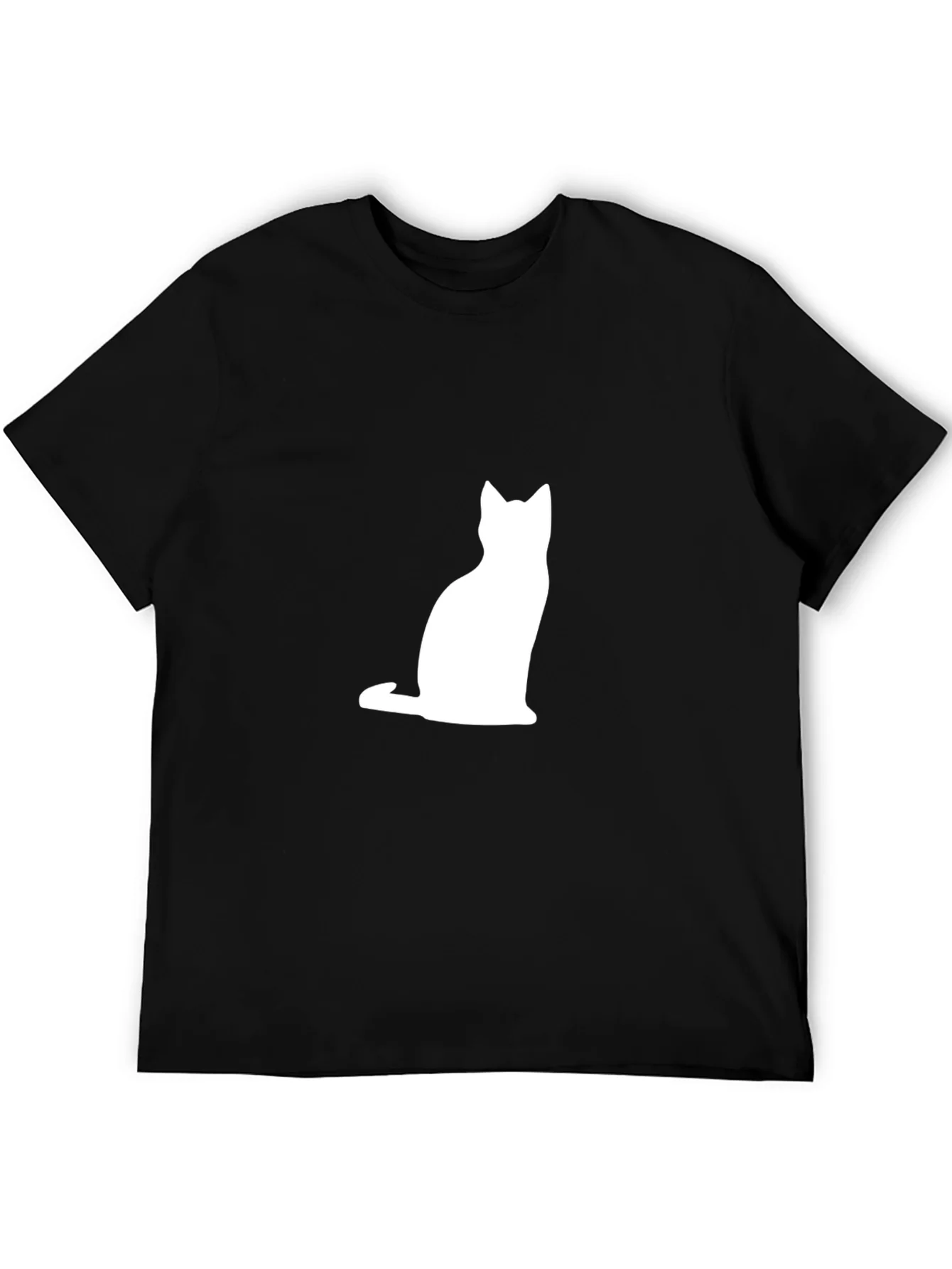 Cat Silhouette T-Shirt - Classic Black Tee