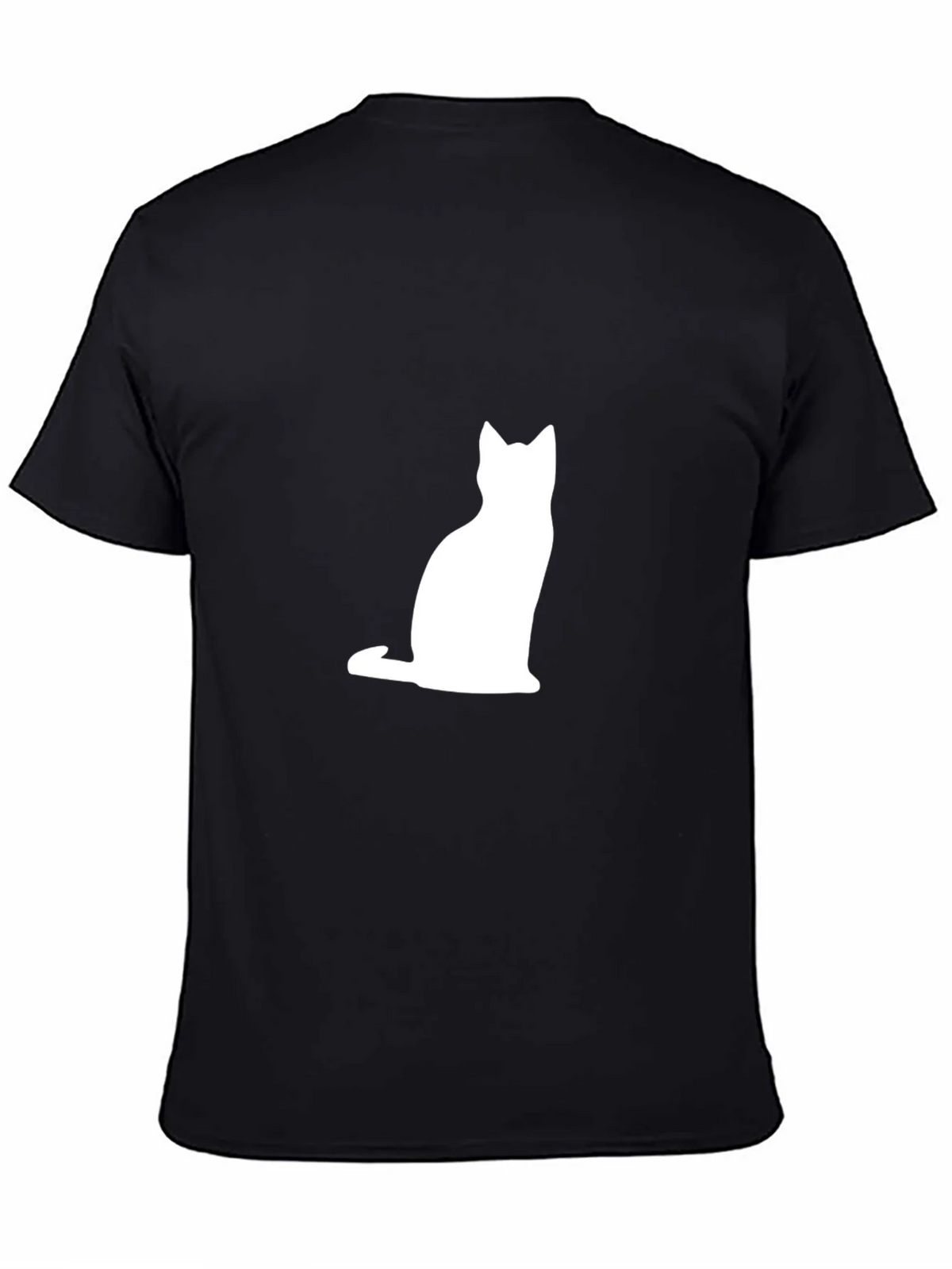 Cat Silhouette T-Shirt - Classic Black Tee