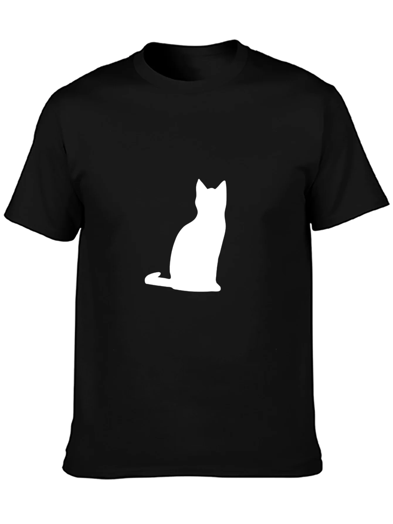 Cat Silhouette T-Shirt - Classic Black Tee