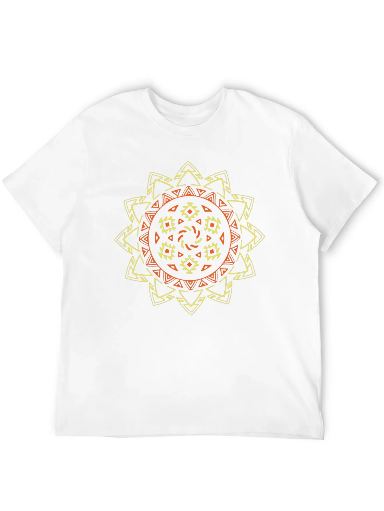Tribal Sun Graphic Tee - Stylish Black T-Shirt
