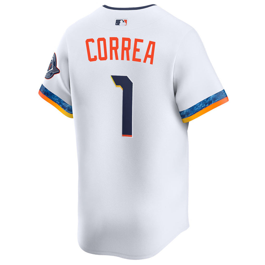 H.Astros #1 Carlos Correa Player White  City Connect 2.0 Limited Baseball Jerseys