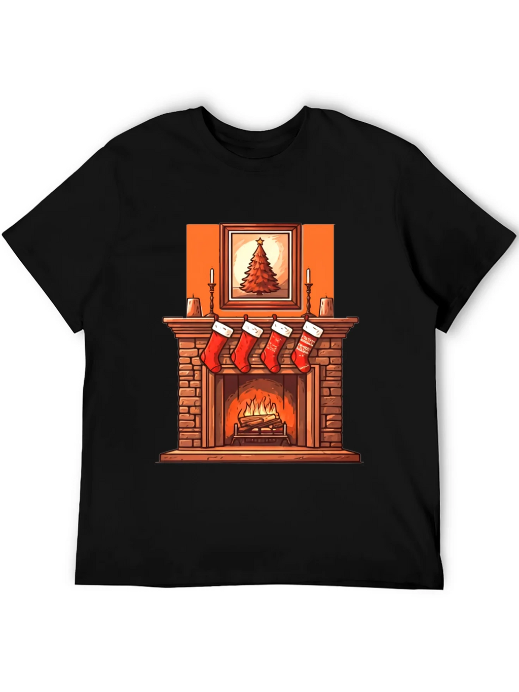 Christmas Fireplace Graphic Tee