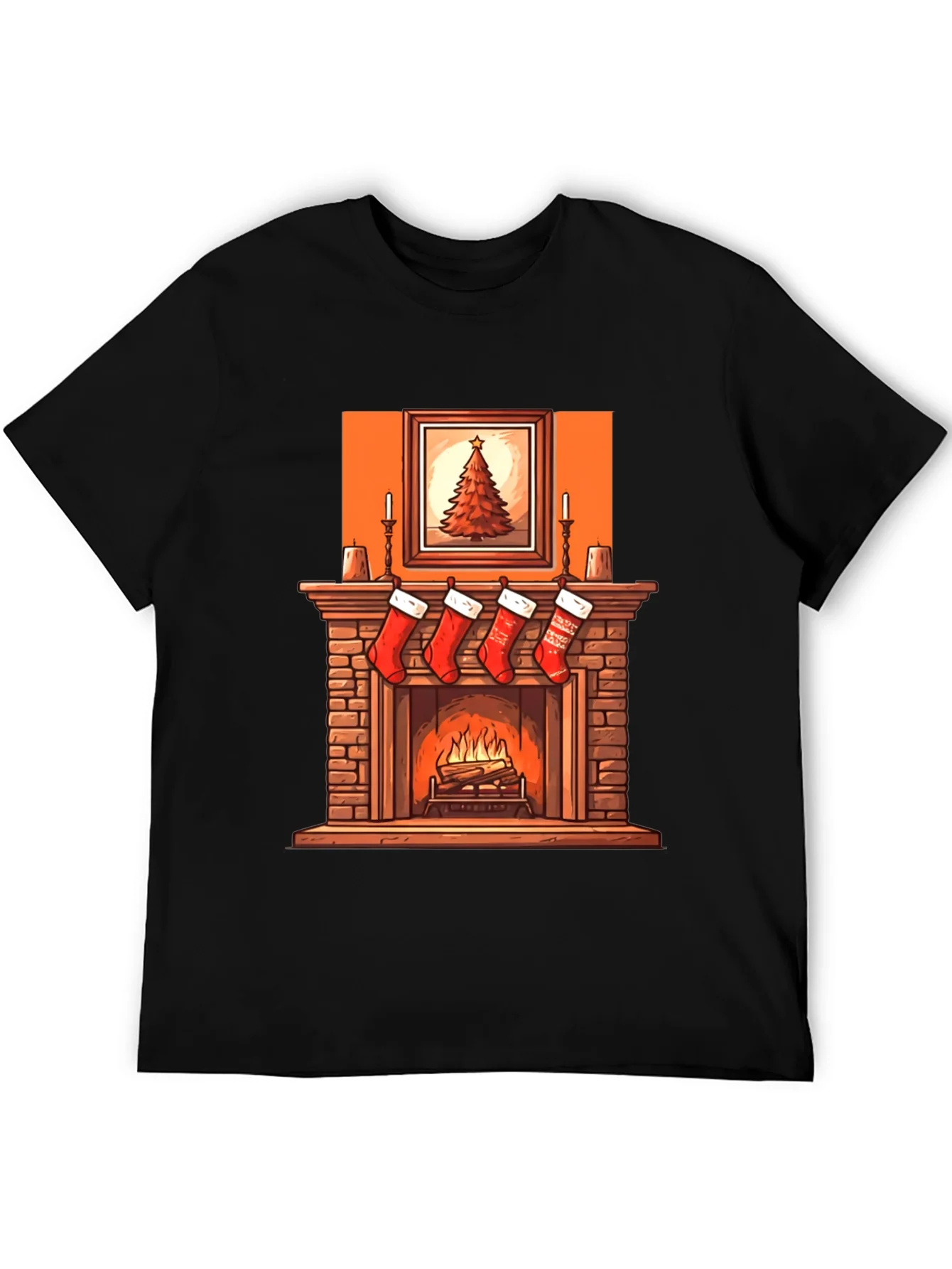Christmas Fireplace Graphic Tee
