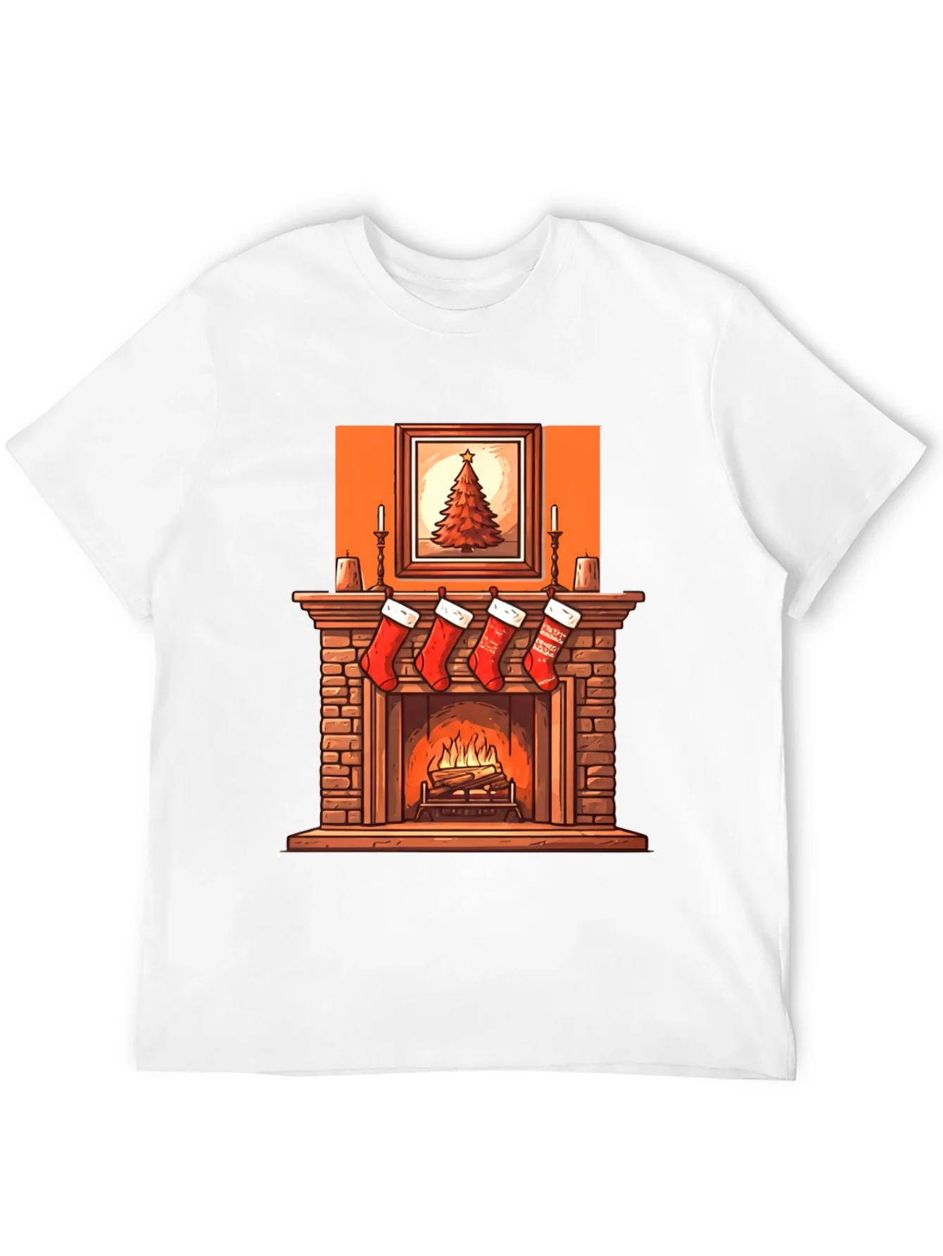 Christmas Fireplace Graphic Tee