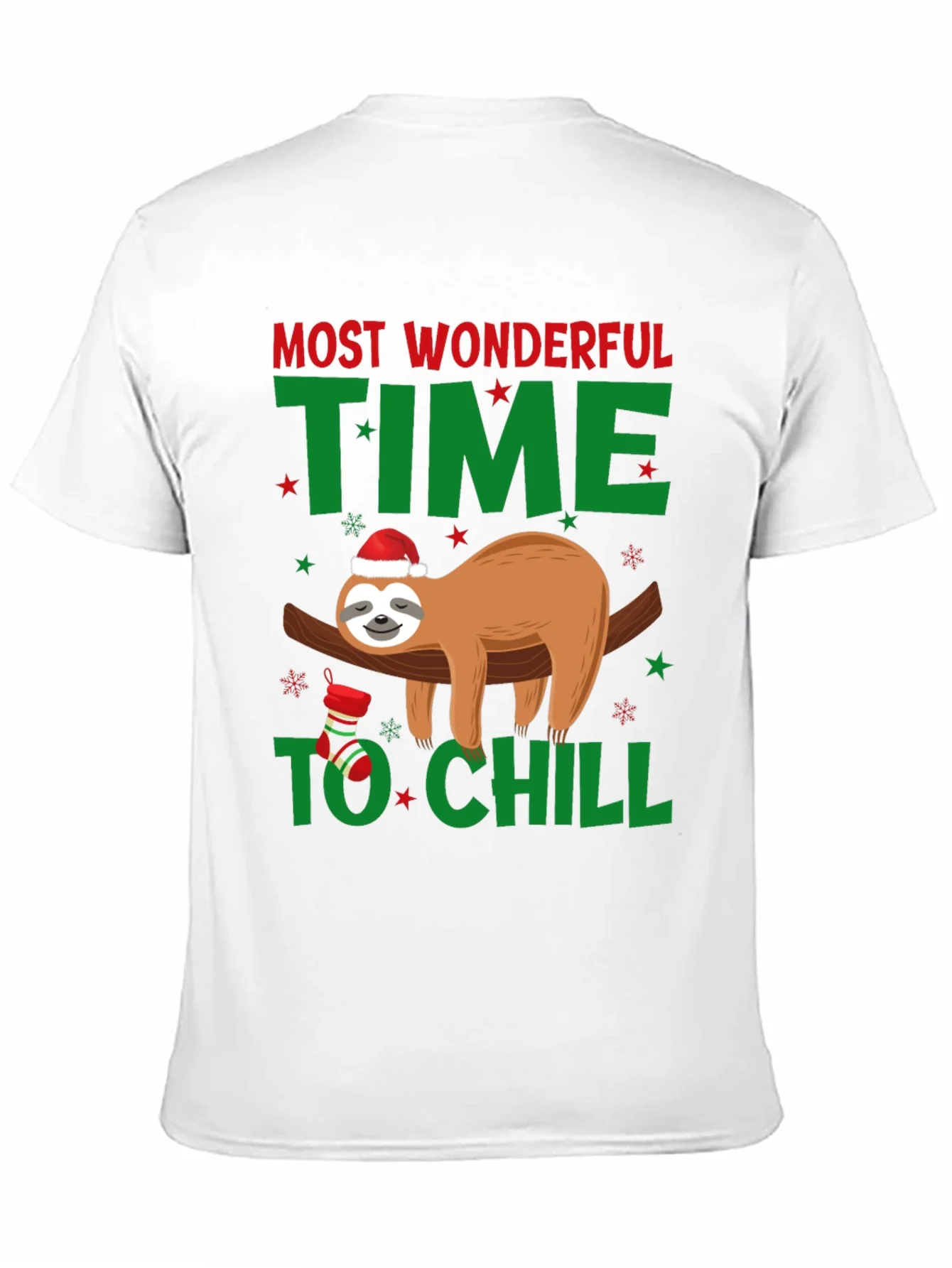 Festive Sloth T-Shirt: Most Wonderful Time to Chill