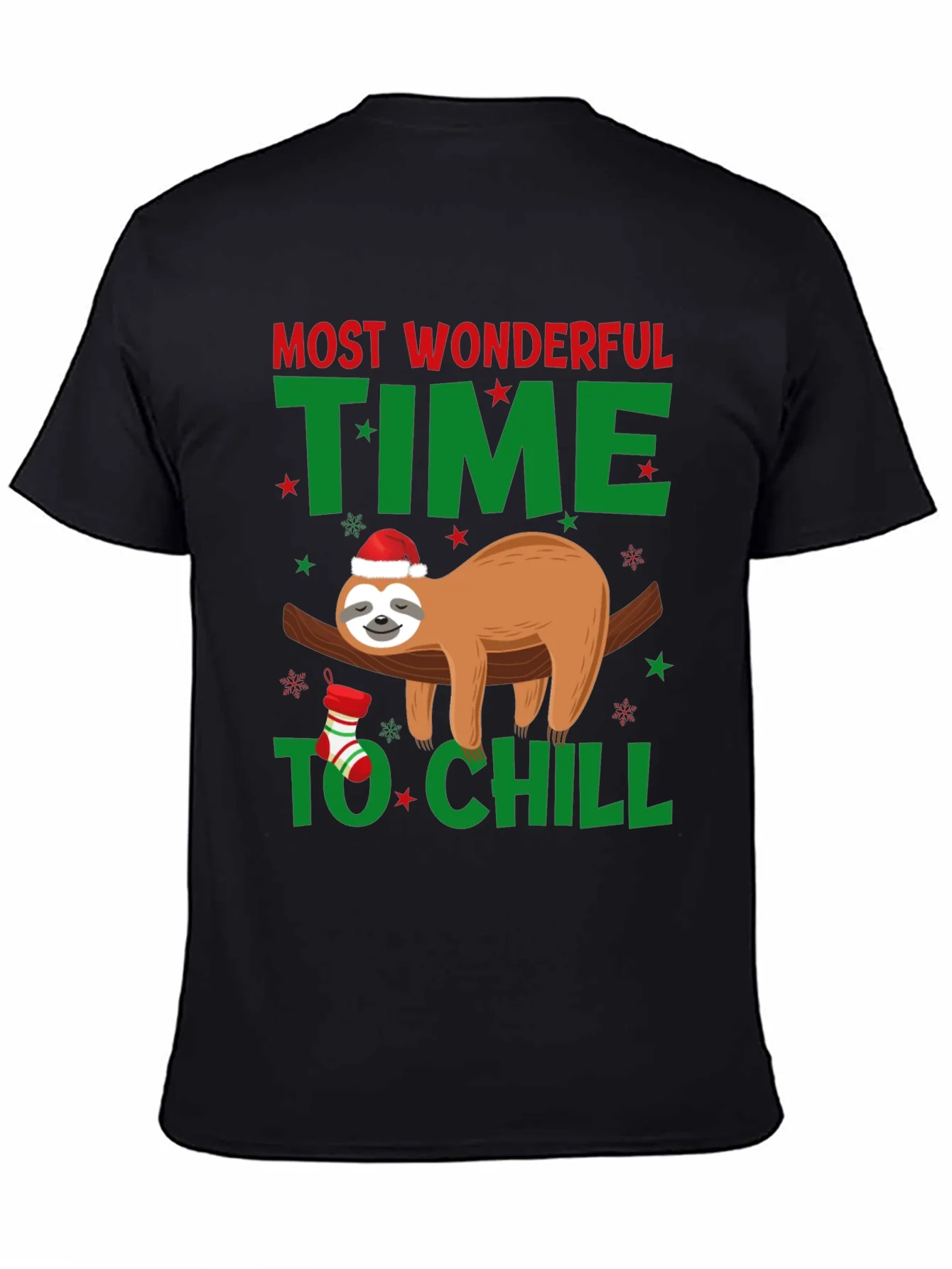 Festive Sloth T-Shirt: Most Wonderful Time to Chill