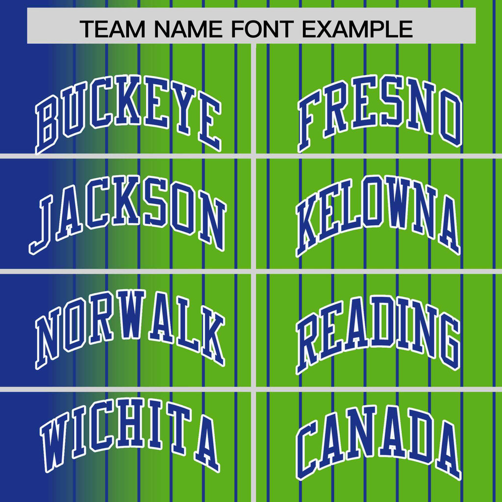 Custom Green Royal Gradient Varsity Full-Snap Pinstripe Letterman Baseball Jacket