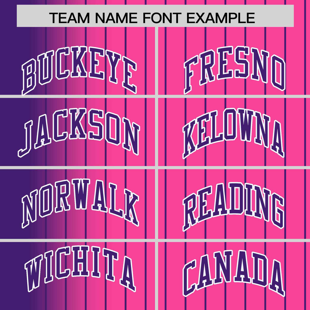 Custom Pink Purple Gradient Varsity Full-Snap Pinstripe Letterman Baseball Jacket