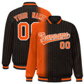 Custom Black Orange Gradient Varsity Full-Snap Pinstripe Letterman Baseball Jacket