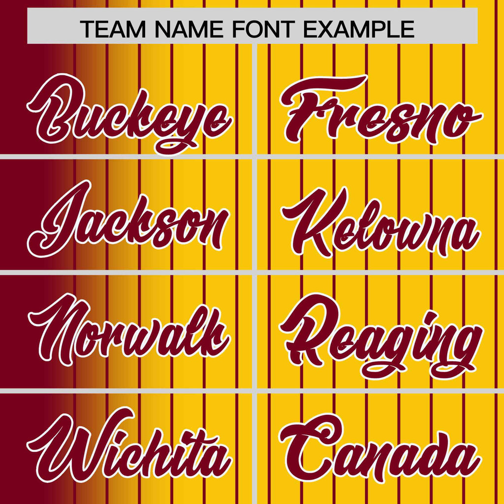 Custom Gold Crimson Gradient Varsity Full-Snap Pinstripe Letterman Baseball Jacket