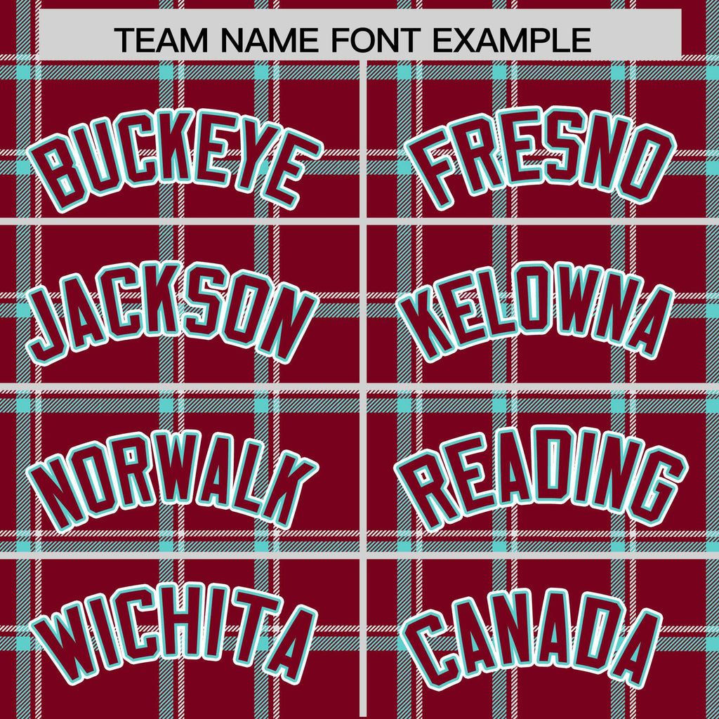 Custom Crimson Varsity Full-Snap Plaid Pattern Letterman Baseball Jacket