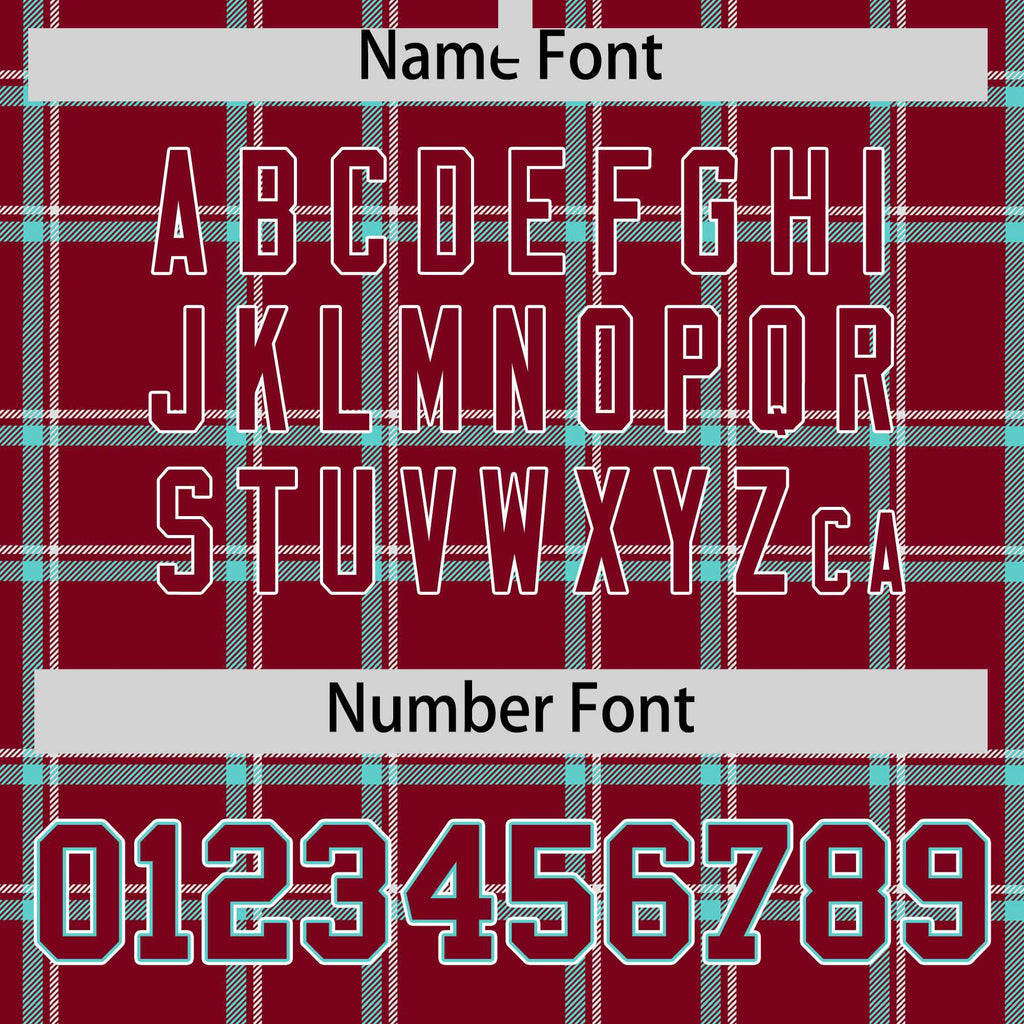 Custom Crimson Varsity Full-Snap Plaid Pattern Letterman Baseball Jacket