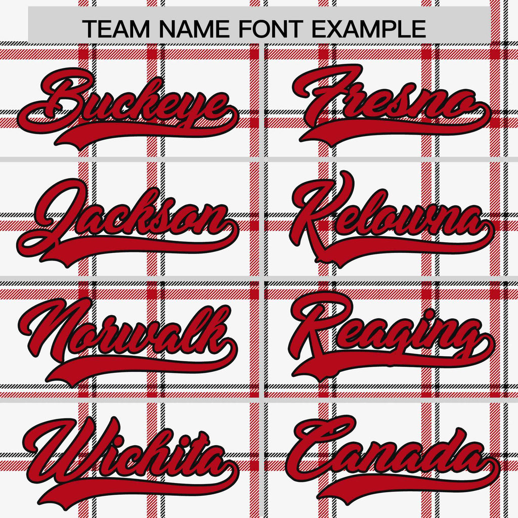 Custom White Varsity Full-Snap Plaid Pattern Letterman Baseball Jacket