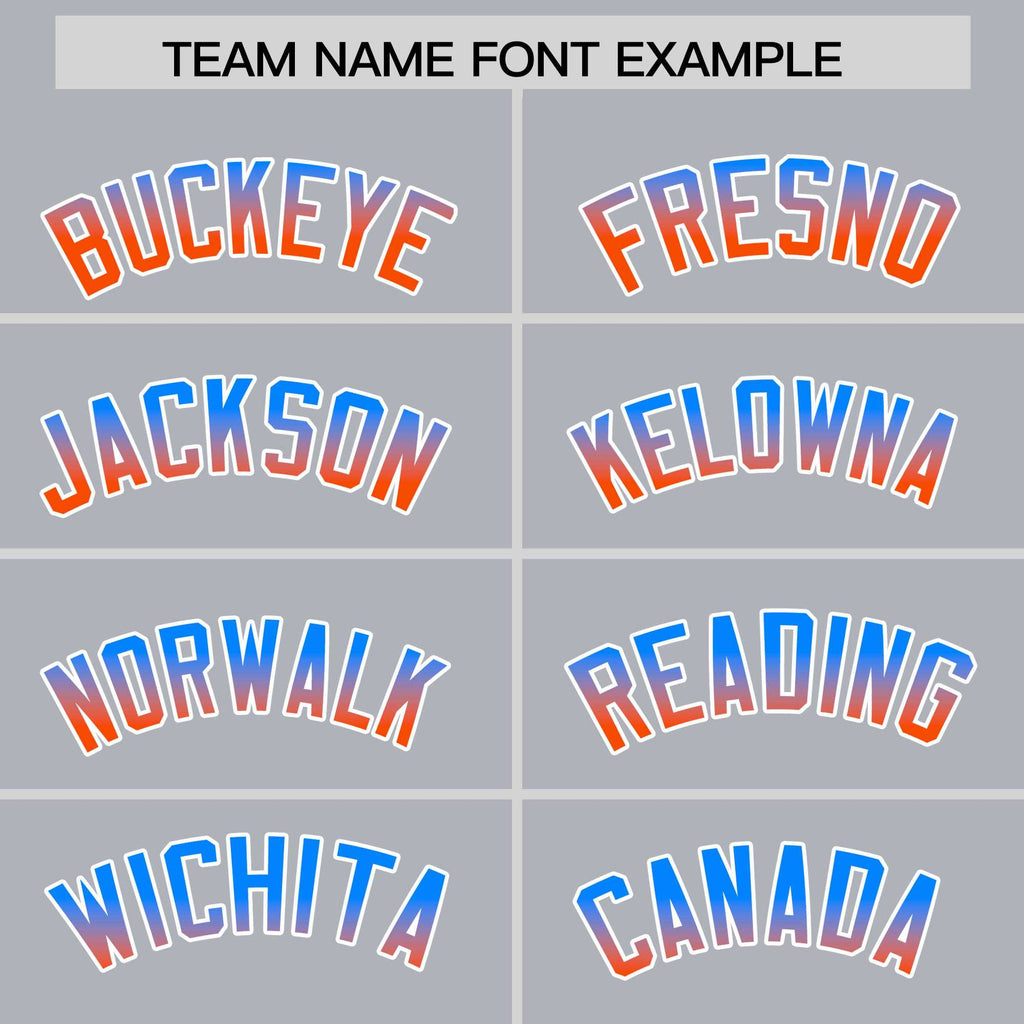 Custom Gray Powder Blue-Orange Gradient Varsity Full-Snap Raglan Sleeves Baseball Jacket