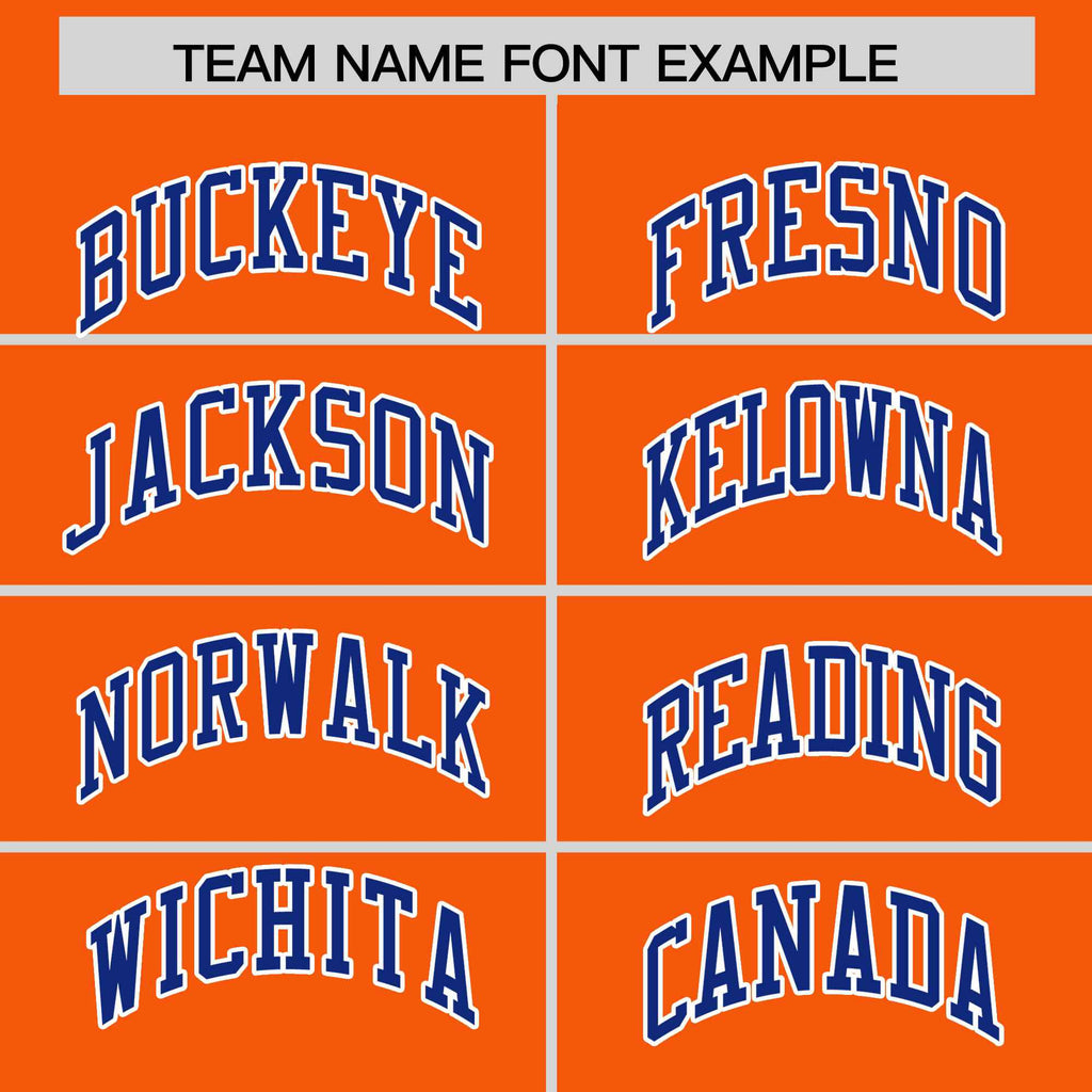 Custom Orange Royal-White Varsity Full-Snap Color Block Letterman Jacket