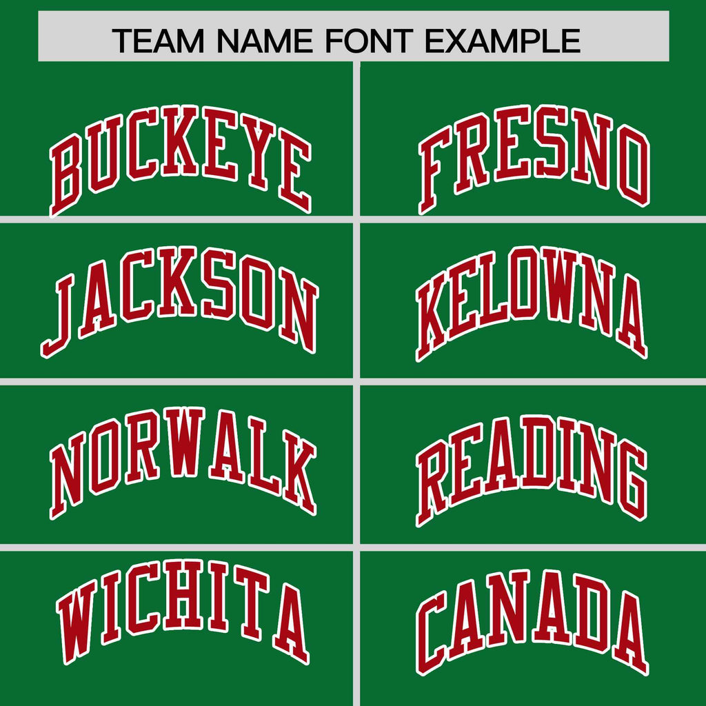 Custom Kelly Green Red-White Varsity Full-Snap Color Block Letterman Jacket