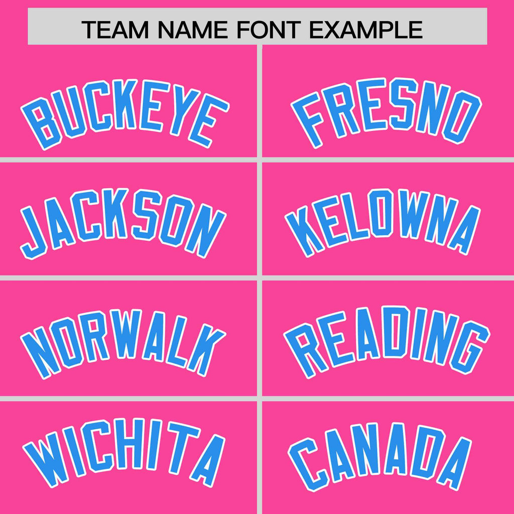 Custom Pink Powder Blue-White Varsity Full-Snap Color Block Letterman Jacket