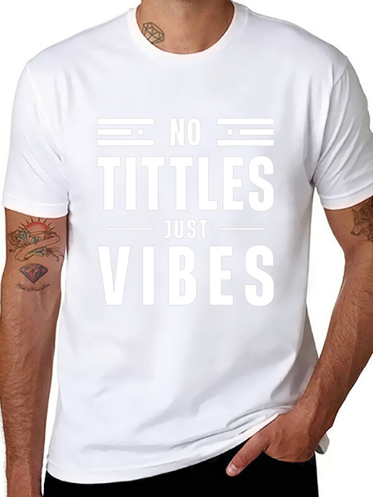 No Tittles Just Vibes Graphic Tee - Black