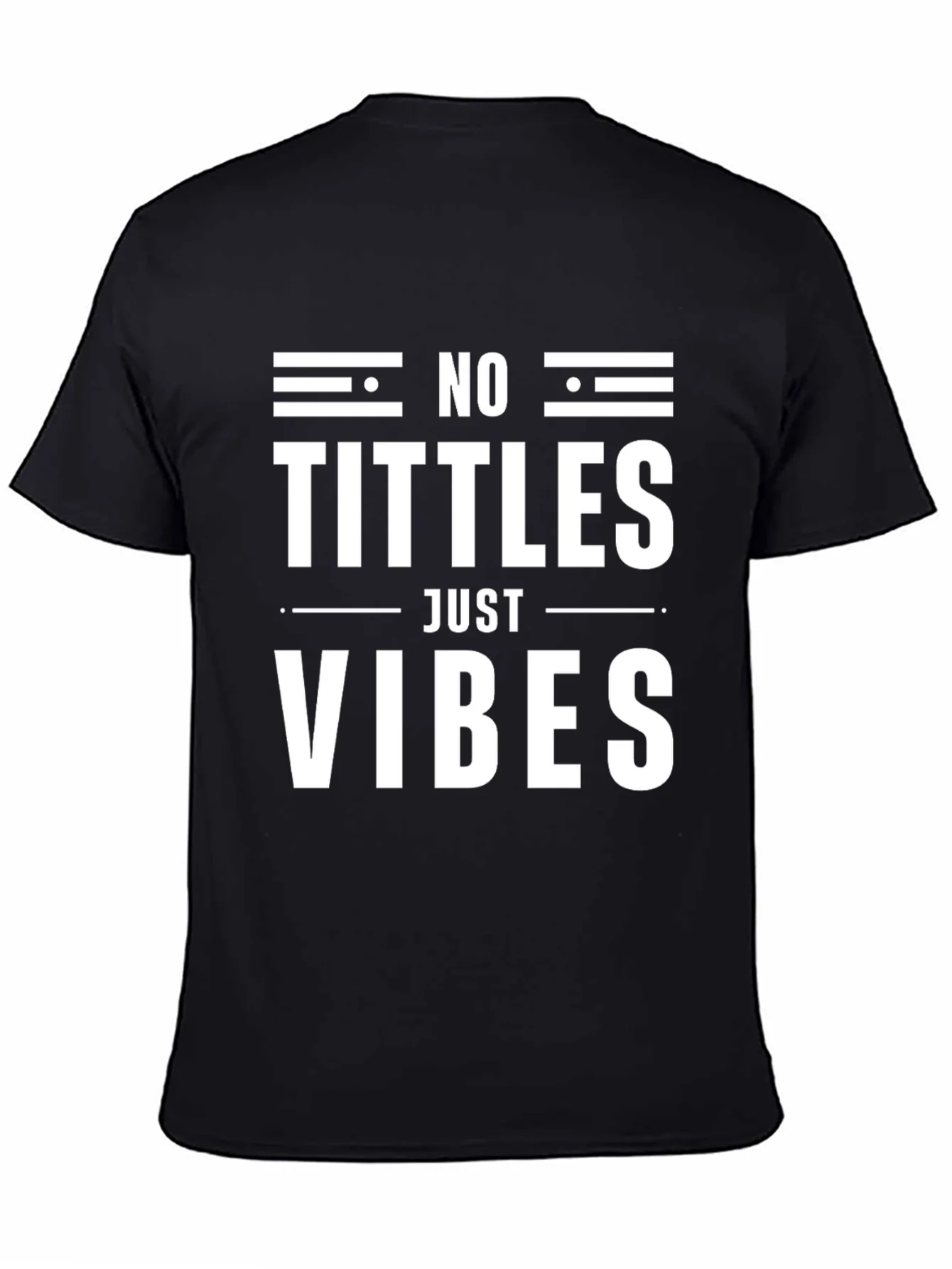No Tittles Just Vibes Graphic Tee - Black