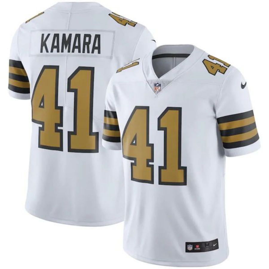 #41 Alvin Kamara Player NO.Saints White Vapor Untouchable Color Rush Limited Football Jersey