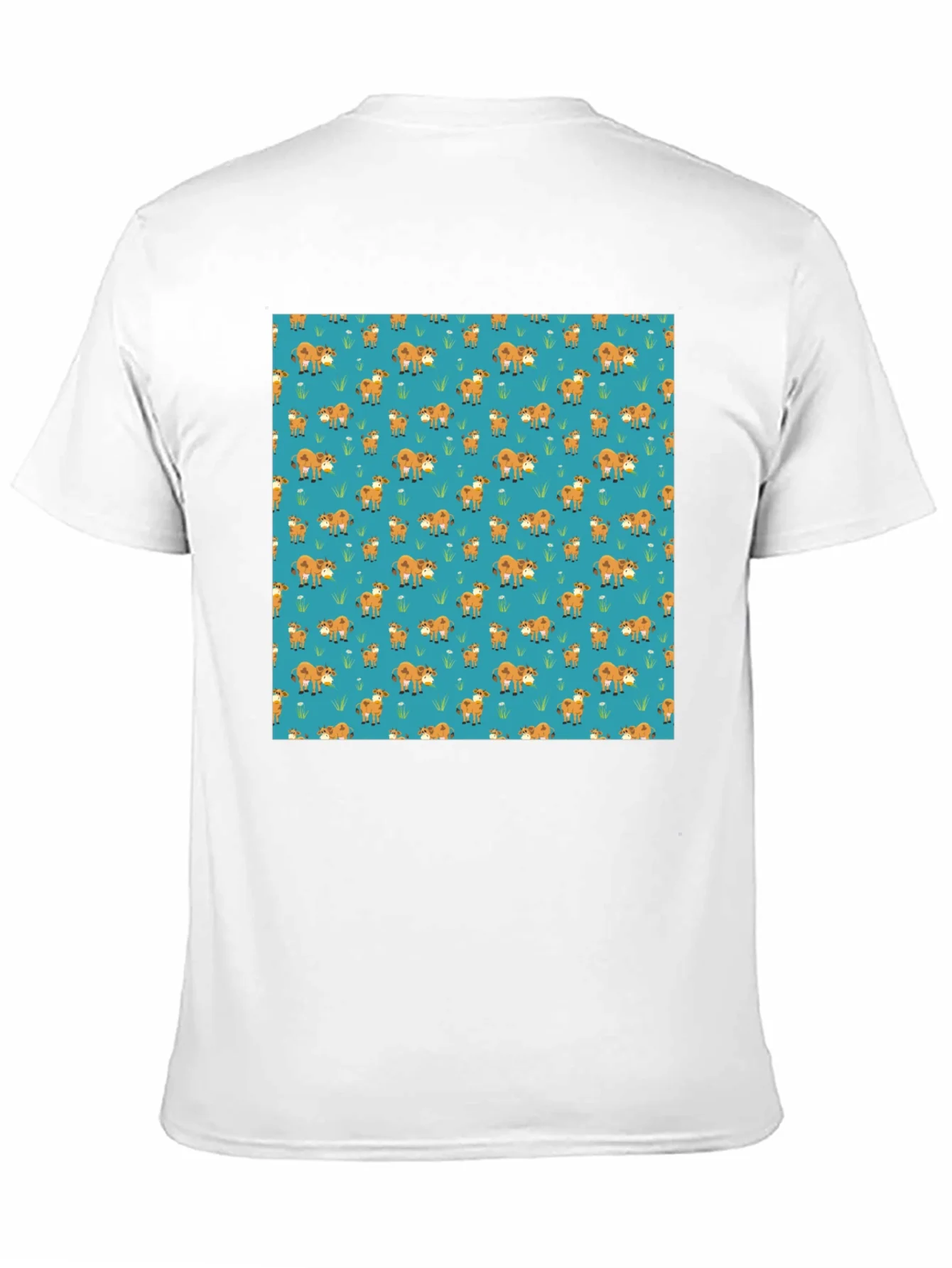 Fox Pattern Black Casual T-Shirt