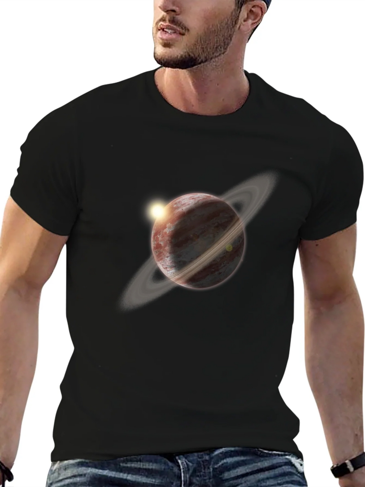 Planet Graphic Tee - Space Saturn Rings